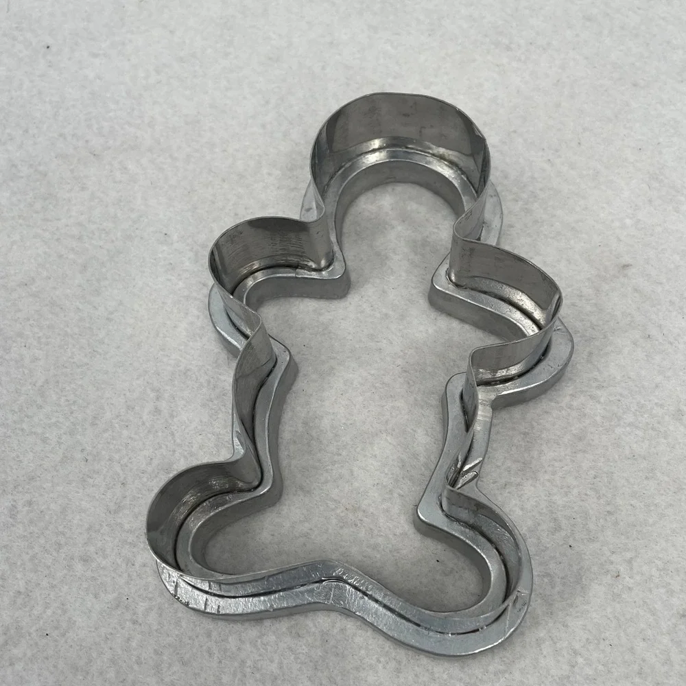 Vintage Gingerbread Man Cookie Cutter Heavy Duty Aluminum 5 Inch Holiday Baking